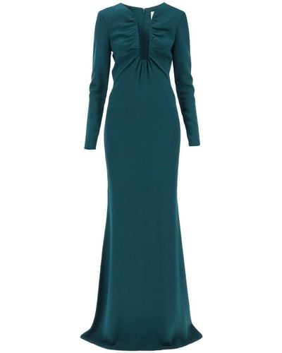 Roland Mouret Maxi Dress With Plunging Neckline - Green