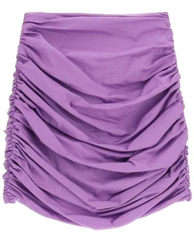 GIUSEPPE DI MORABITO Draped Cotton Mini Skirt - Purple
