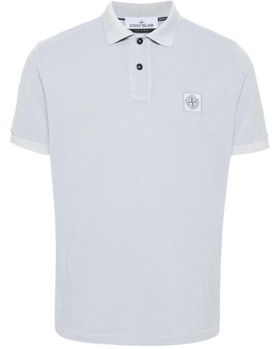 Stone Island Logo Cotton Polo Shirt - White