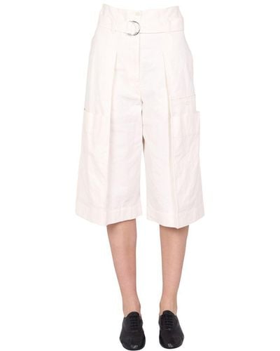 Lemaire Belted Bermuda Shorts - White