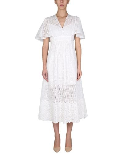 Anna Molinari Embroidered Dress - White
