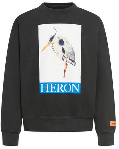 Heron Preston Heron Bird Painted Crewneck Black Blue