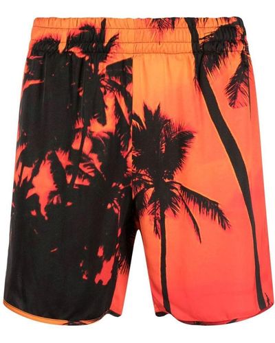 BLUE SKY INN Palm-tree Print Swim Shorts - Orange