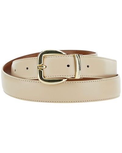 Semicouture 'gea' Light Beige Belt With Engraved Logo In Leather Woman - Natural