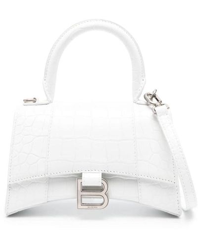 Balenciaga Hourglass Xs Leather Handbag - White