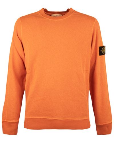 Stone Island Crewneck Sweatshirt 'Old Treatment' - Orange