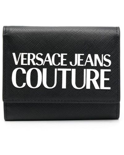 Versace Logo-plaque Leather Wallet - Black