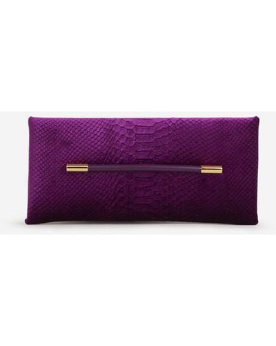 Tom Ford Snake Clutch Bag - Purple