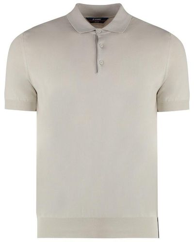 K-Way Pleyne Knitted Cotton Polo Shirt - Grey