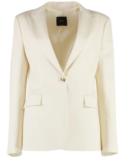 Pinko Single-breasted One Button Jacket - Natural
