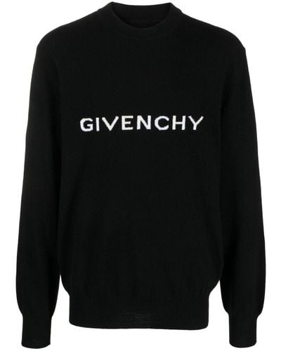 Givenchy Logo Wool Crewneck Sweater - Black