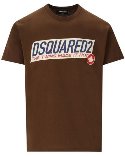 DSquared² Cool Fit Printed Tee - Brown