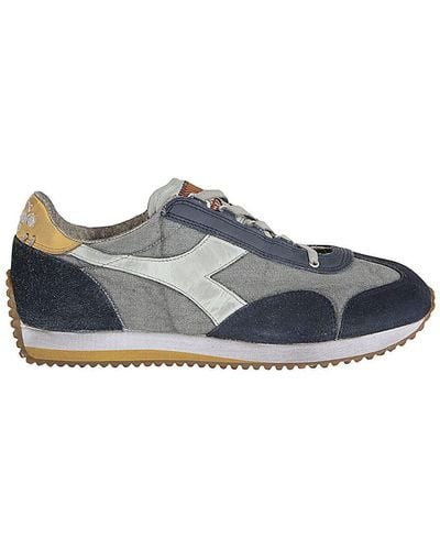 Diadora Equipe H Dirty Stone Wash Evo Trainer Shoes - Blue