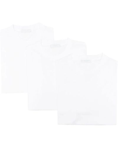 Prada Logo Patch Cotton T-shirt - Men's - Cotton - White