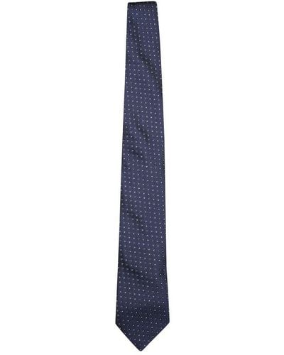 Brunello Cucinelli Silk Dotted Tie - Blue