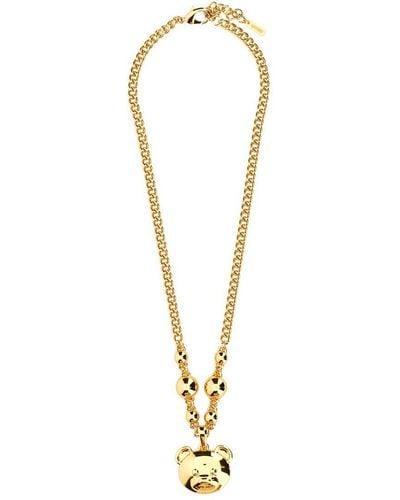 Moschino Teddy Pendant Necklace - Metallic