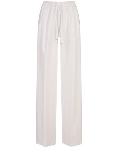 Kiton Silk Drawstring Trousers - White