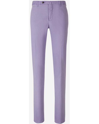 PT01 Slim-Fit Cotton Pants - Purple