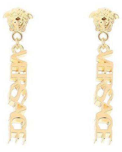 Medusa embellished earrings in gold - Versace