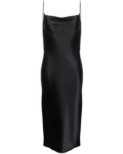 ARMARIUM Midi Silk Slip Dress - Black