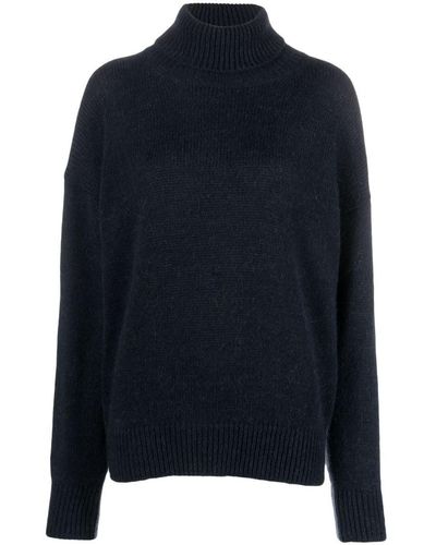 Alysi Mohair Wool Turtleneck Sweater - Blue