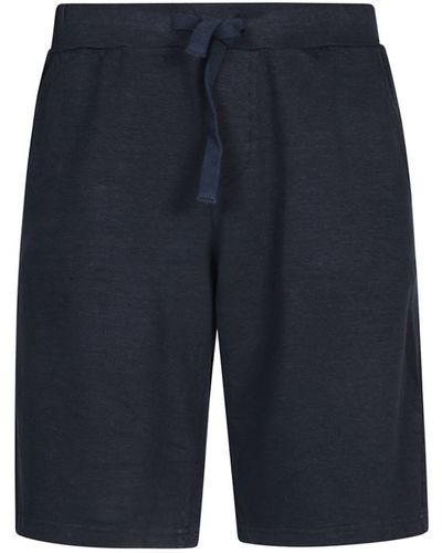 Original Vintage Linen Blend Cotton Shorts - Blue