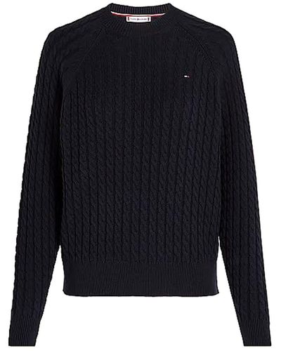 Tommy Hilfiger Co Cable C-Nk Sweater - Blue
