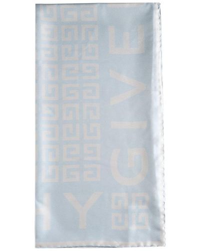 Givenchy 4g Logo Silk Scarf - Blue