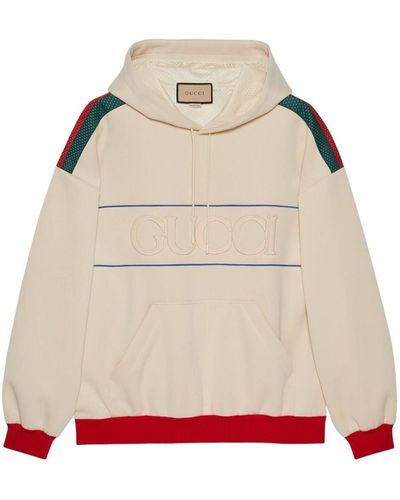 Gucci Web Detail Hoodie - Natural