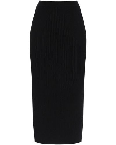 Alexander McQueen Ribbed-knit Pencil Skirt - Black