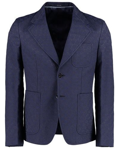 Gucci Single-breasted Two-button Jacket - Blue