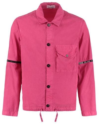 Stone Island Detachable-Sleeves Overshirt - Pink