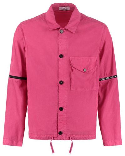 Stone Island Detachable-sleeves Overshirt - Pink