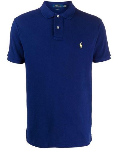 Polo Ralph Lauren Embroidered-logo Polo Shirt - Blue