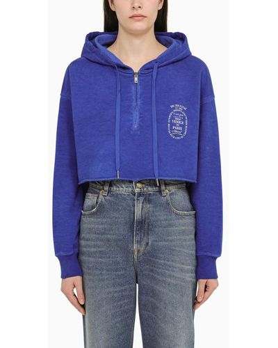 Golden Goose Cropped Hoodie - Blue