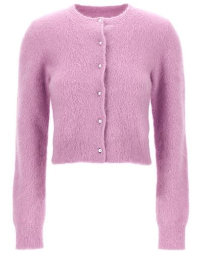 Maison Margiela Pearl Button Cardigan Jumper, Cardigans - Pink