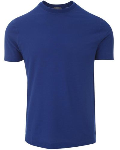 Zanone Icecotton Slim Fit Crew Neck S/s T-shirt Clothing - Blue