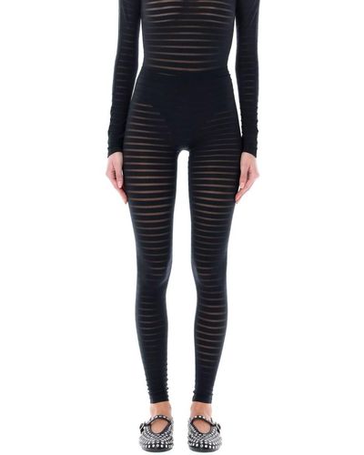 Alaïa Sheer Stripes legging - Black