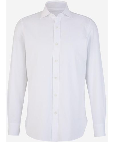 Luigi Borrelli Napoli Plain Cotton Shirt - White