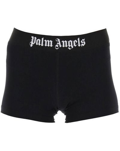 Palm Angels Sporty Shorts With Branded Stripe - Black