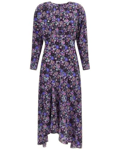 Isabel Marant Floral-printed Crewneck Maxi Dress - Purple