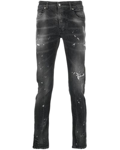 John Richmond IGGY Skinny Jeans With Distressed Effect - Gray