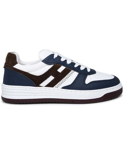 Hogan Two-Color Leather Sneakaer - Blue