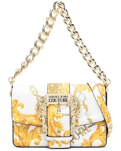 Versace Chain Couture-print Crossbody Bag - Metallic