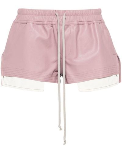 Rick Owens Fog Boxers Leather Shorts - Pink