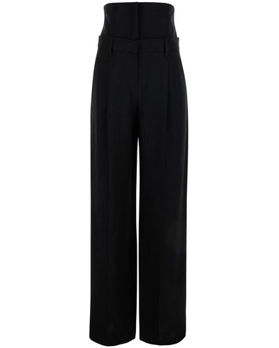 Brunello Cucinelli High Waisted Tailored Pants - Black