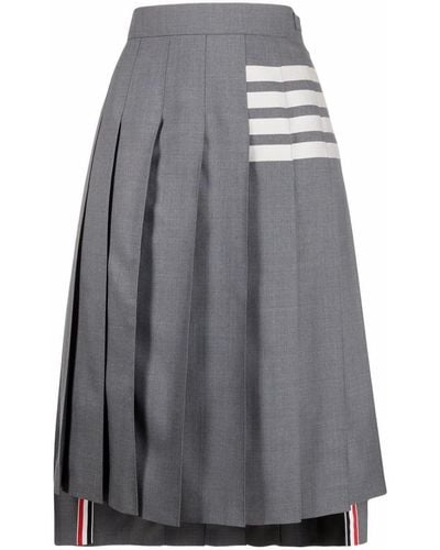 Thom Browne Pleated Kilt Skirt - Grey