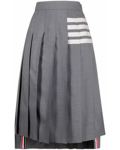 Thom Browne Pleated Kilt Skirt - Gray