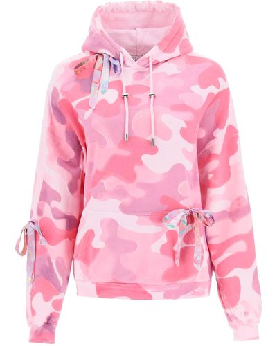 Collina Strada Tie-dye Hoodie With Bows - Pink