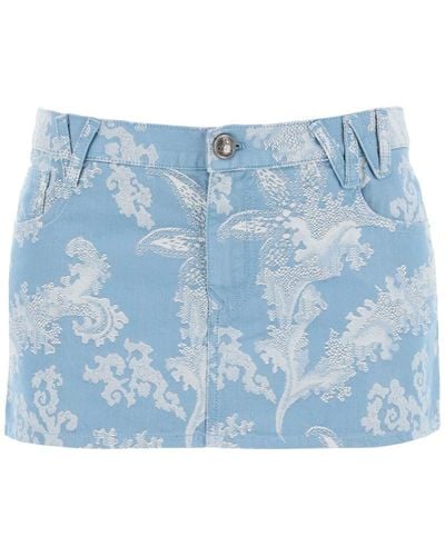 Vivienne Westwood Cotton Jacquard Foam Mini Skirt - Blue